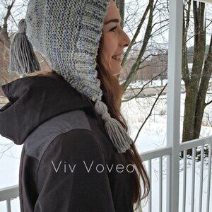 VIV VOVEO  hat, 50% merino, 50% alpaca,UNISEX handknit in Canada. Gray NWT. OOAK